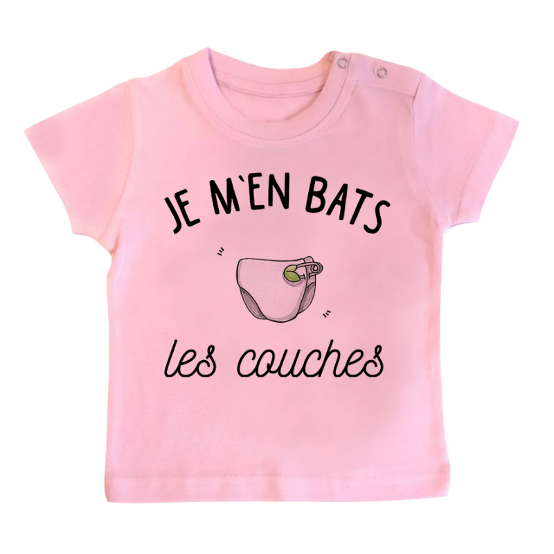 T-shirt bébé J'men bats les couches