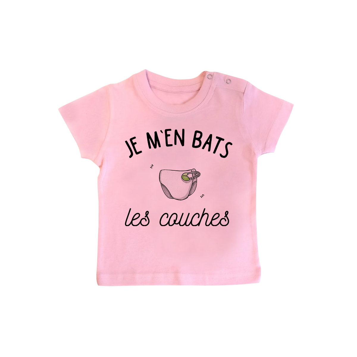 T-shirt bébé J'men bats les couches