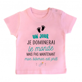 T-shirt bébé Mon biberon est prêt