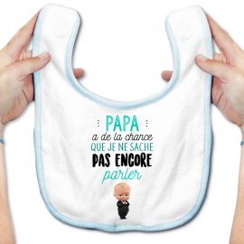 Bavoir bébé Papa a de la chance