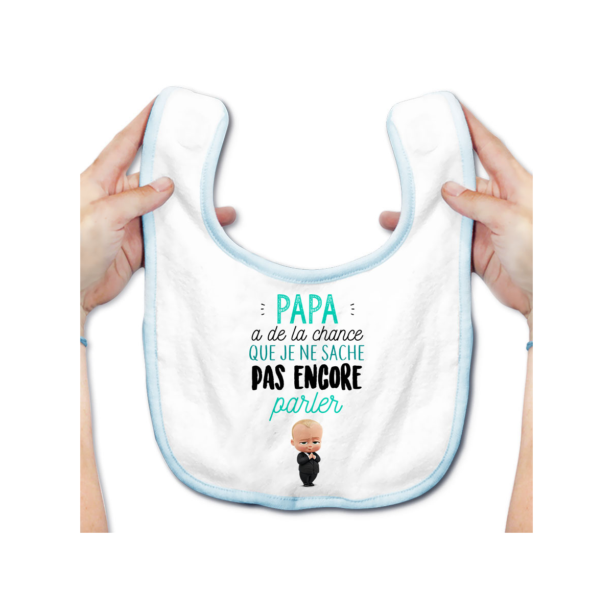 Bavoir bébé Papa a de la chance