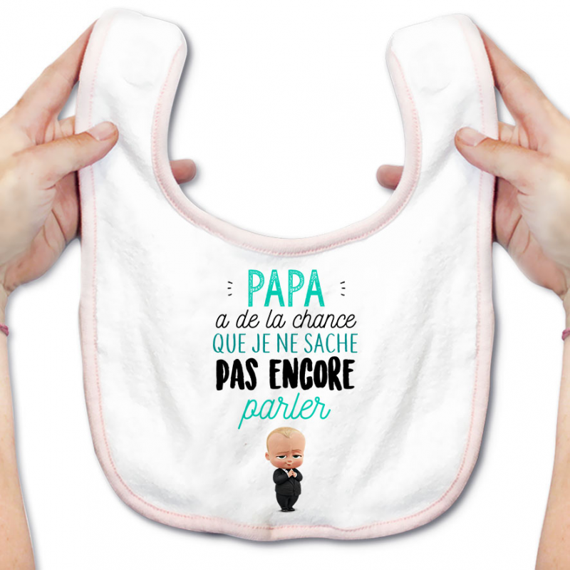 Bavoir bébé Papa a de la chance Bavoir bébé Papa a de la chance