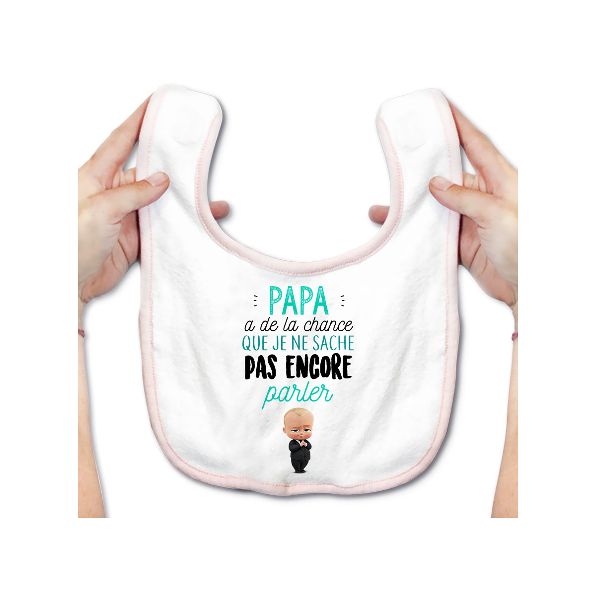 Bavoir bébé Papa a de la chance