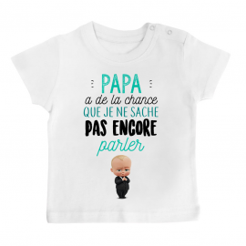 T-shirt bébé Papa a de la chance