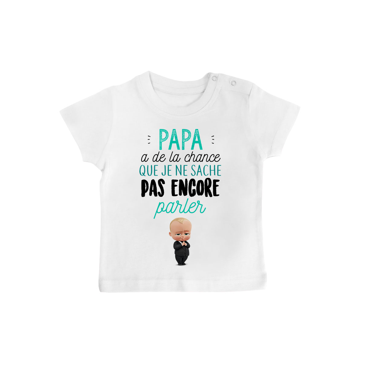 T-shirt bébé Papa a de la chance