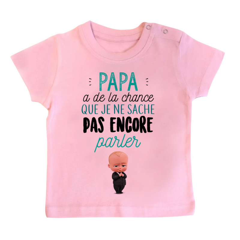 T-shirt bébé Papa a de la chance