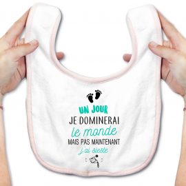 Bavoir bébé Pas maintenant j'ai sieste