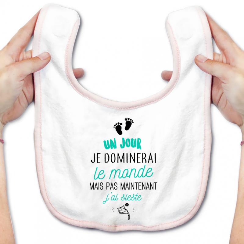 Bavoir bébé Pas maintenant j'ai sieste Bavoir bébé Pas maintenant j'ai sieste