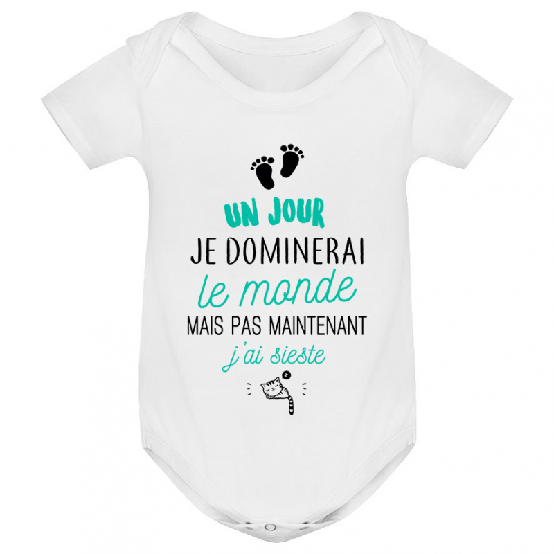 Body bébé Pas maintenant j'ai sieste Body bébé Pas maintenant j'ai sieste