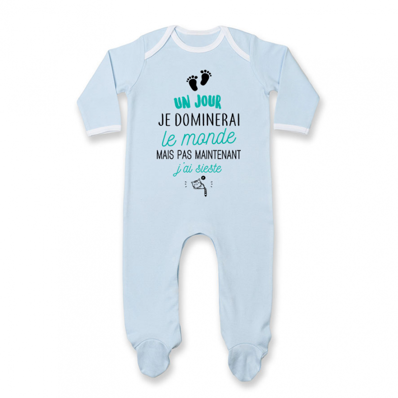 Pyjama bébé Pas maintenant j'ai sieste