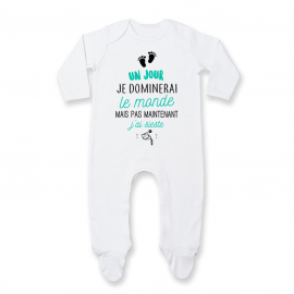 Pyjama bébé Pas maintenant j'ai sieste