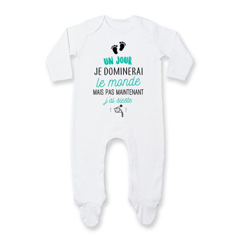 Pyjama bébé Pas maintenant j'ai sieste Pyjama bébé Pas maintenant j'ai sieste