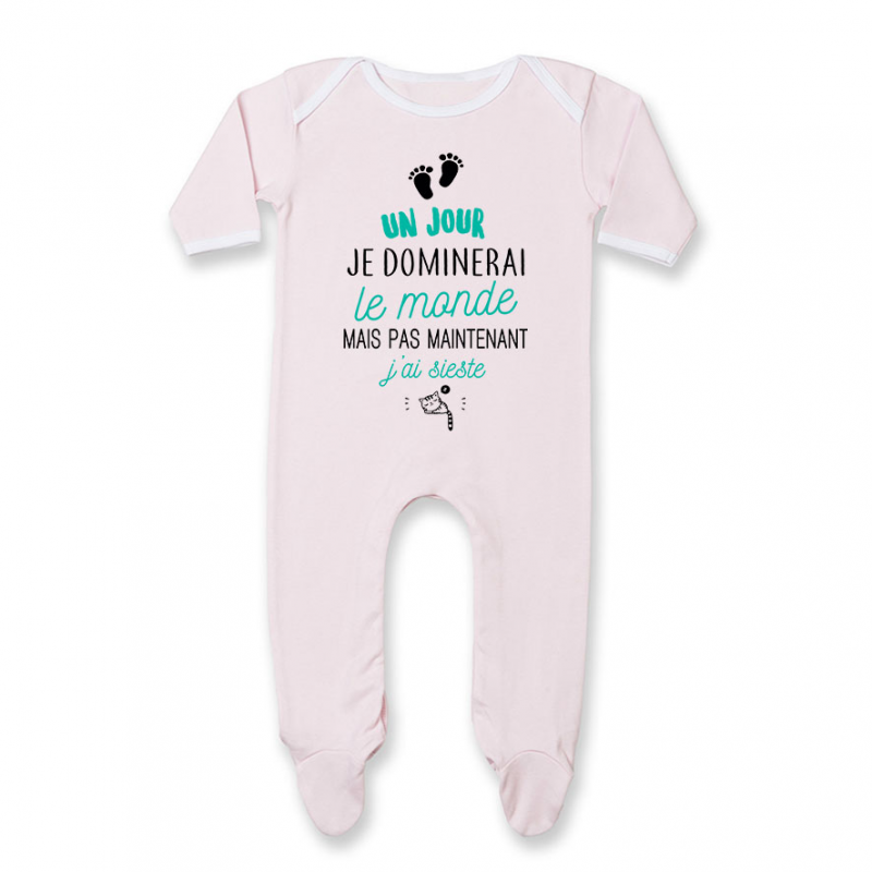 Pyjama bébé Pas maintenant j'ai sieste Pyjama bébé Pas maintenant j'ai sieste