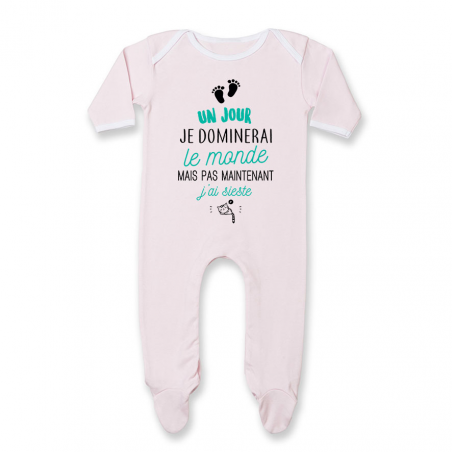 Pyjama bébé Pas maintenant j'ai sieste