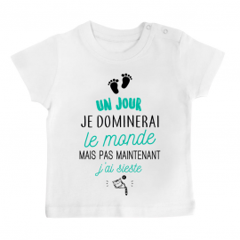 T-shirt bébé Pas maintenant j'ai sieste