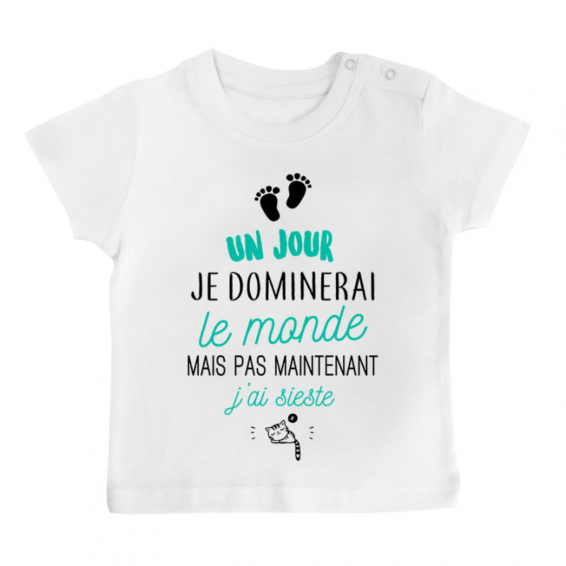 T-shirt bébé Pas maintenant j'ai sieste