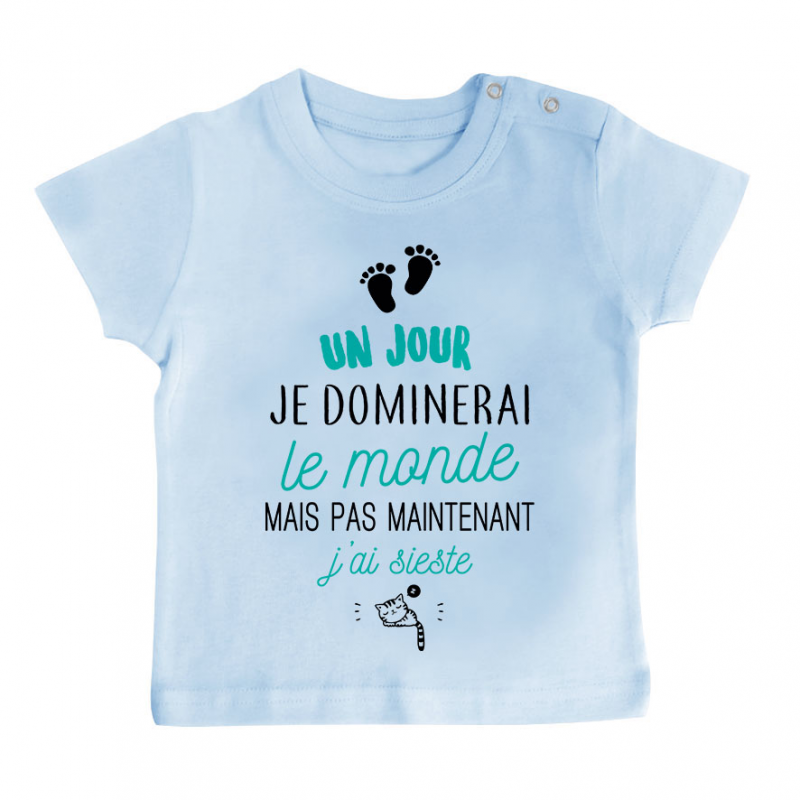 T-shirt bébé Pas maintenant j'ai sieste