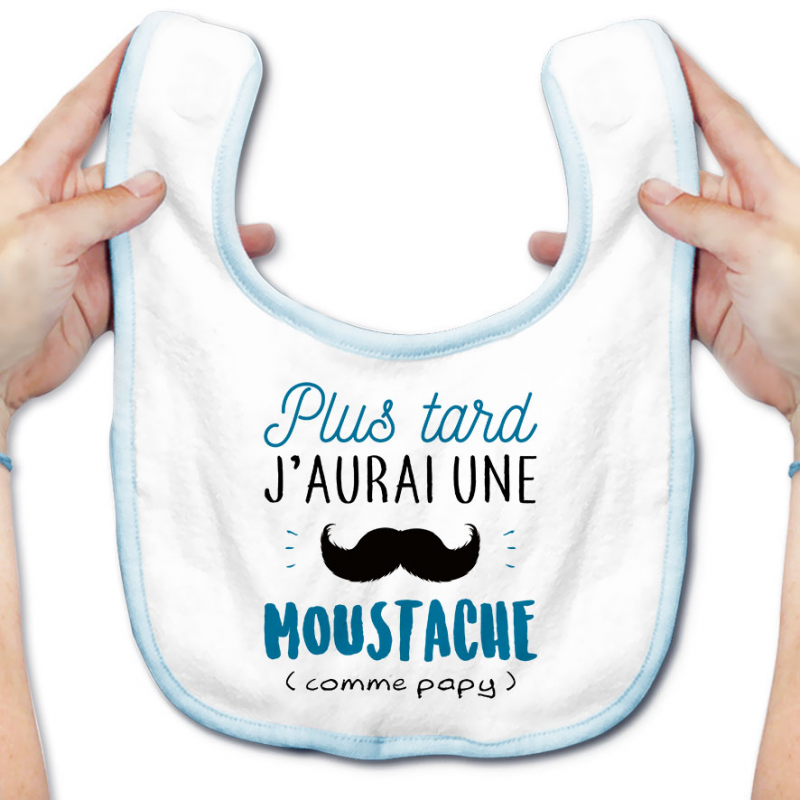 Bavoir bébé Une moustache comme papy Bavoir bébé Une moustache comme papy