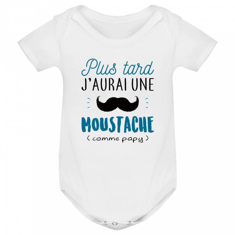 Body bébé Une moustache comme papy Body bébé Une moustache comme papy