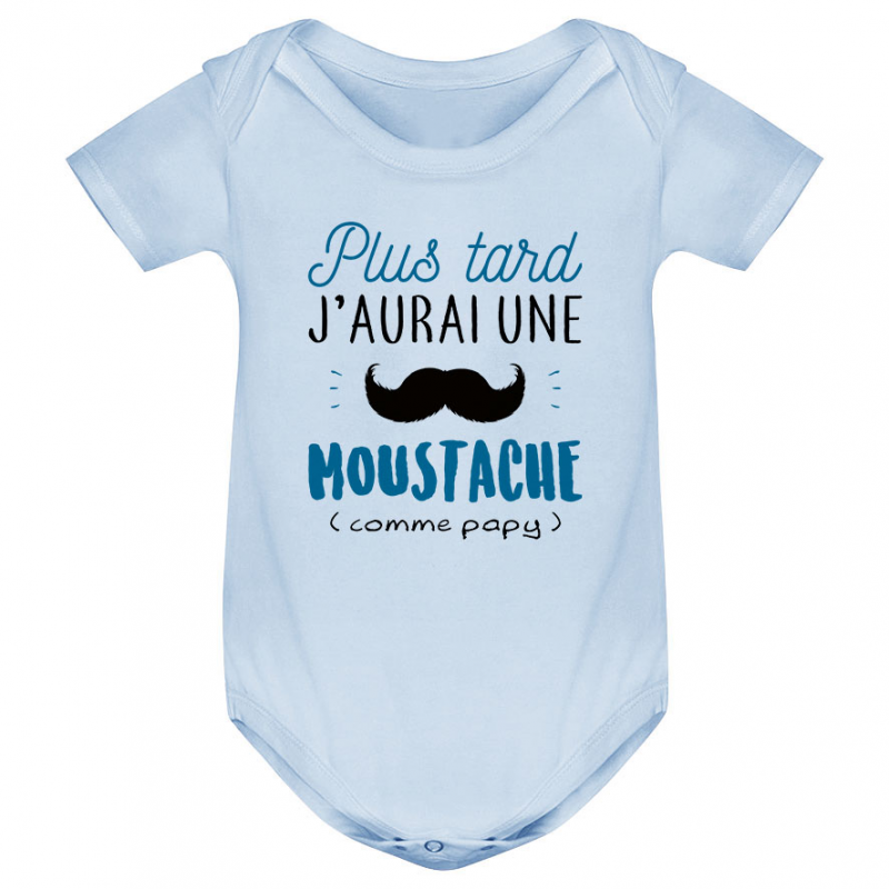 Body bébé Une moustache comme papy Body bébé Une moustache comme papy