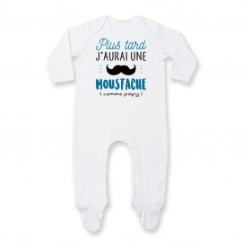 Pyjama bébé Une moustache comme papy