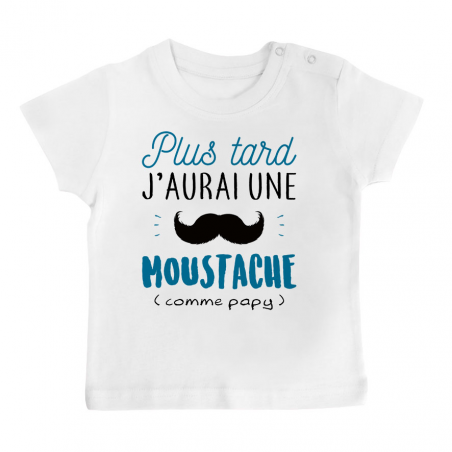 T-shirt bébé Une moustache comme papy