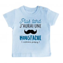 T-shirt bébé Une moustache comme papy