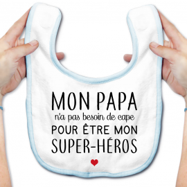 Bavoir bébé Mon papa / super-héros