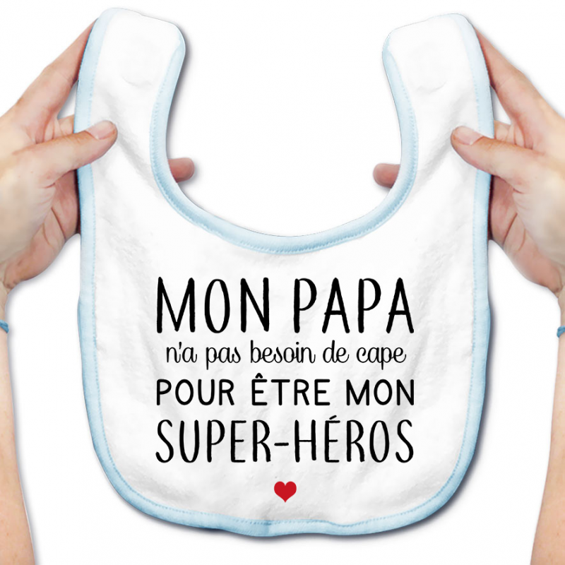 Bavoir bébé Mon papa / super-héros Bavoir bébé Mon papa / super-héros
