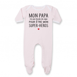 Pyjama bébé Mon papa / super-héros