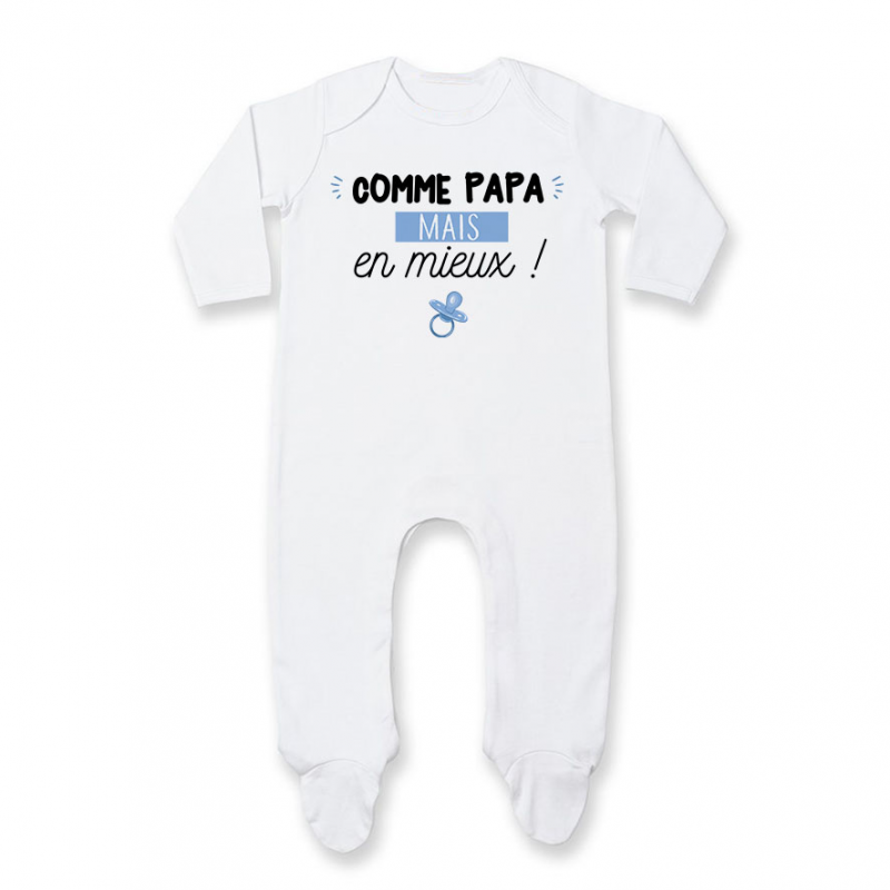 Pyjama bébé Comme papa mais en mieux Pyjama bébé Comme papa mais en mieux