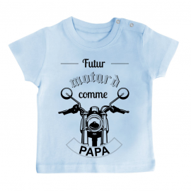 T-shirt bébé Futur motard comme papa