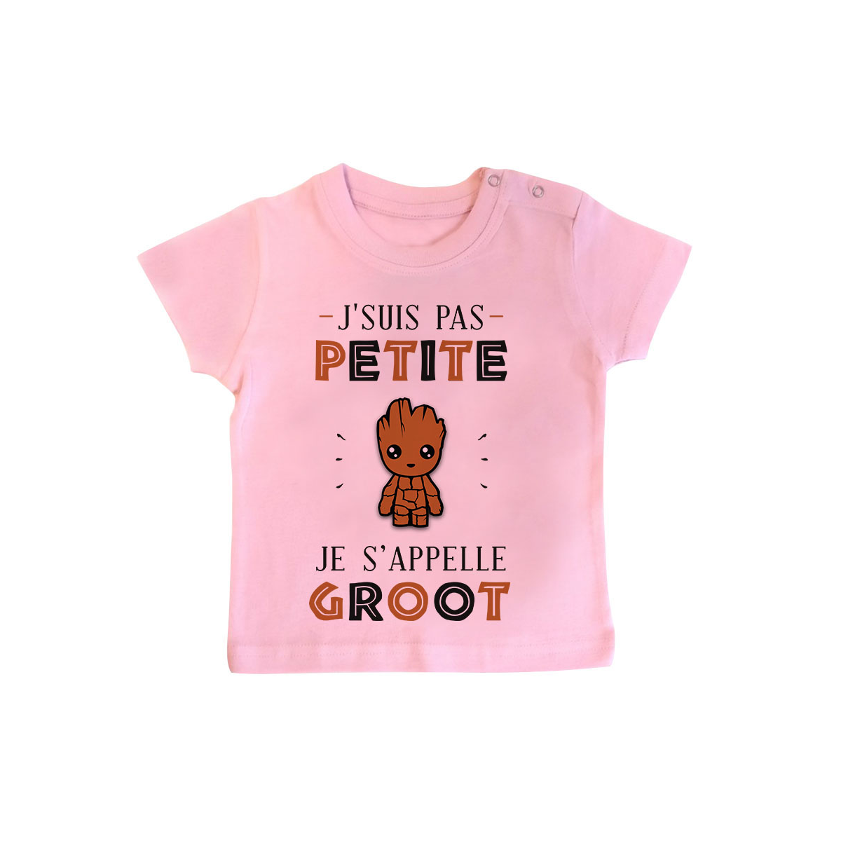 T-shirt bébé J'suis Pas Petite Je S'appelle GROOT