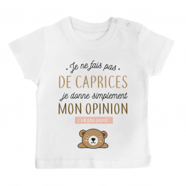 T-shirt bébé Je donne mon opinion