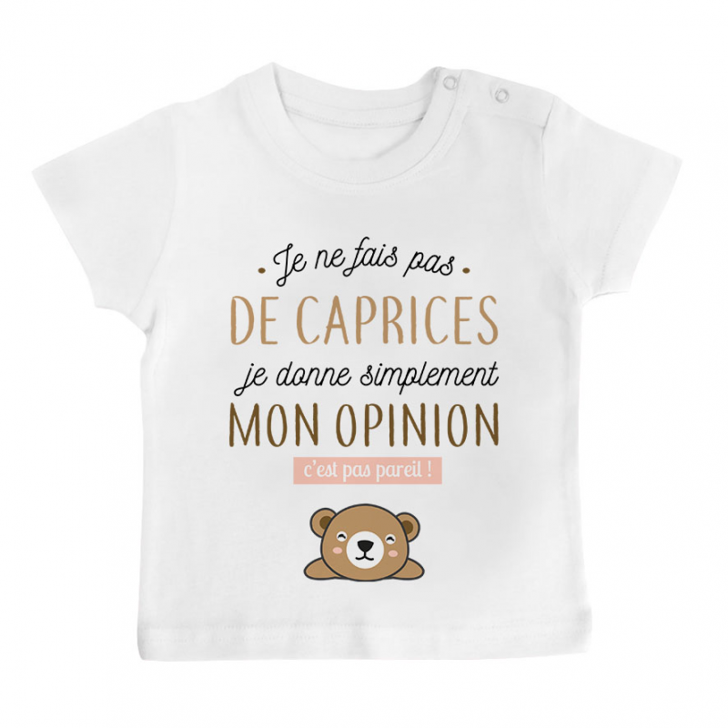 T-shirt bébé Je donne mon opinion