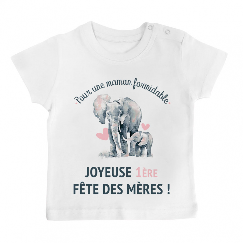 T-shirt bébé Joyeuse fête des mères T-shirt bébé Joyeuse fête des mères