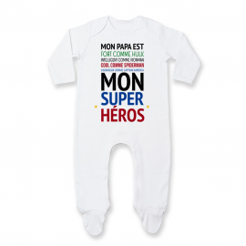 Pyjama bébé Mon papa est " mon super héros "