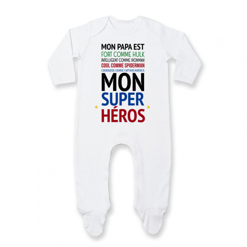 Pyjama bébé Mon papa est " mon super héros "