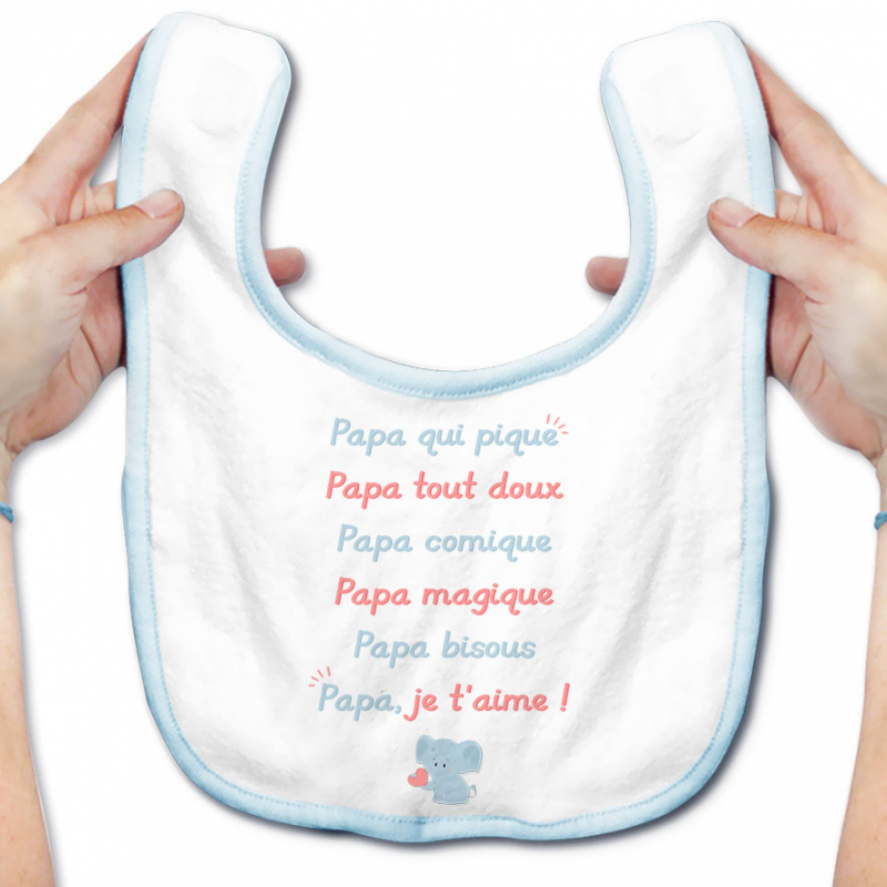 Bavoir bébé Papa je t'aime Bavoir bébé Papa je t'aime