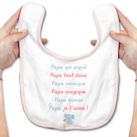 Bavoir bébé Papa je t'aime