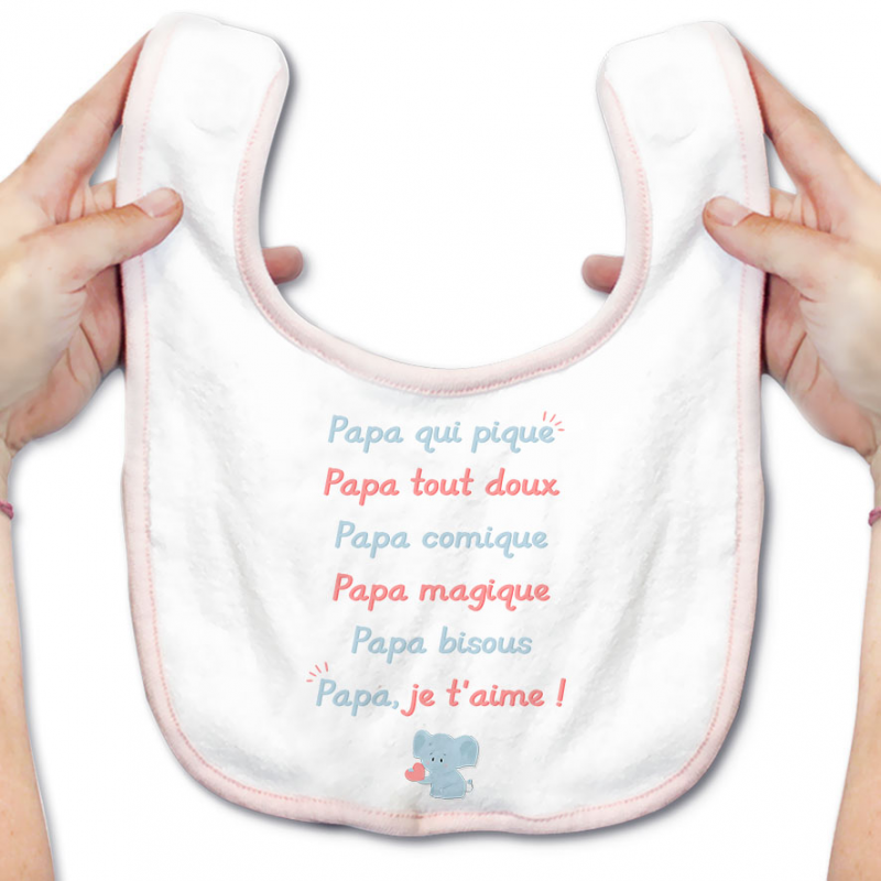 Bavoir bébé Papa je t'aime Bavoir bébé Papa je t'aime