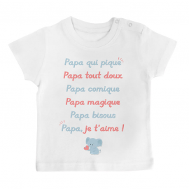 T-shirt bébé Papa je t'aime