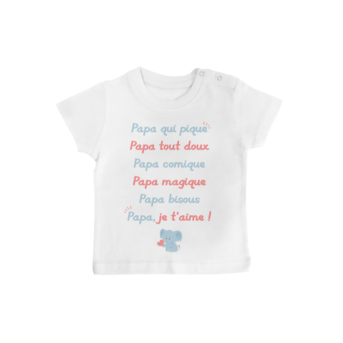 T-shirt bébé Papa je t'aime