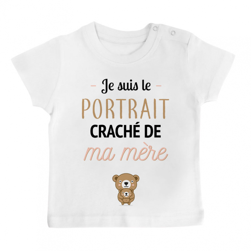 T-shirt bébé Portrait craché de ma mère T-shirt bébé Portrait craché de ma mère