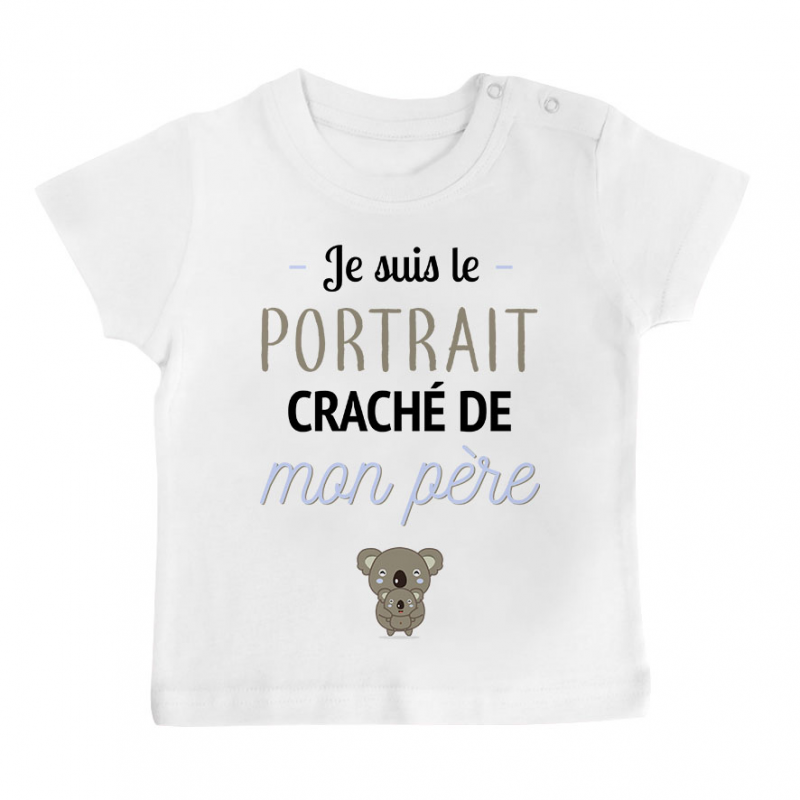 T-shirt bébé Portrait craché de mon père T-shirt bébé Portrait craché de mon père