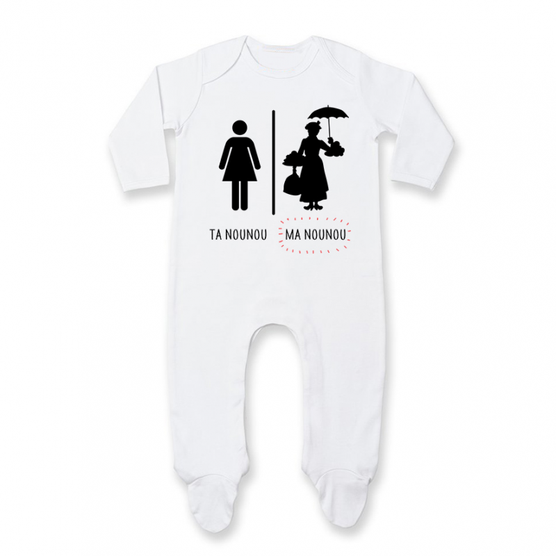 Pyjama bébé Ta nounou - ma nounou Pyjama bébé Ta nounou - ma nounou
