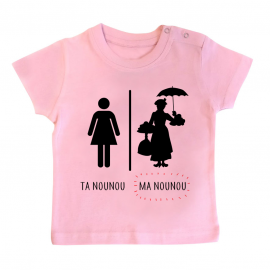 T-shirt bébé Ta nounou - ma nounou