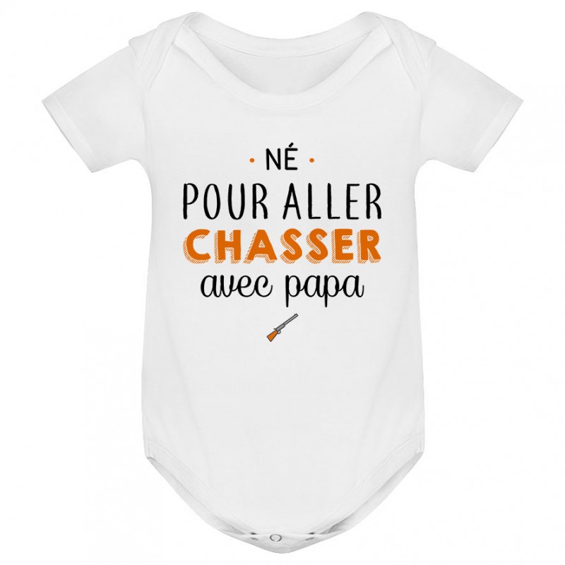 Body bébé Né pour aller chasser avec papa Body bébé Né pour aller chasser avec papa
