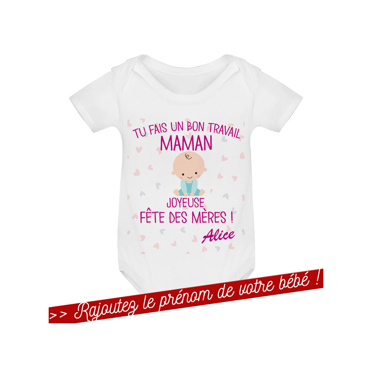 T shirt b b Joyeuse f te des M res personnalis