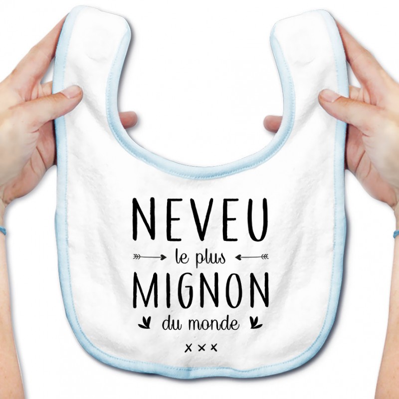 Bavoir bébé Neveu le plus mignon du monde Bavoir bébé Neveu le plus mignon du monde
